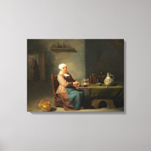Lienzo Una mujer en una cocina