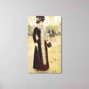 Lienzo Una mujer parisiense en el Bois de Boulogne,