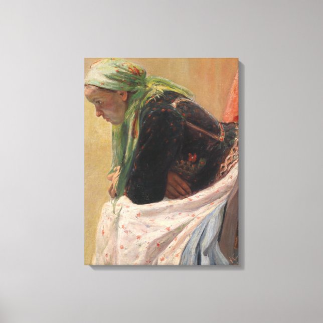 Lienzo Una mujer profunda en el pensamiento (por Oleksa N (Anverso)