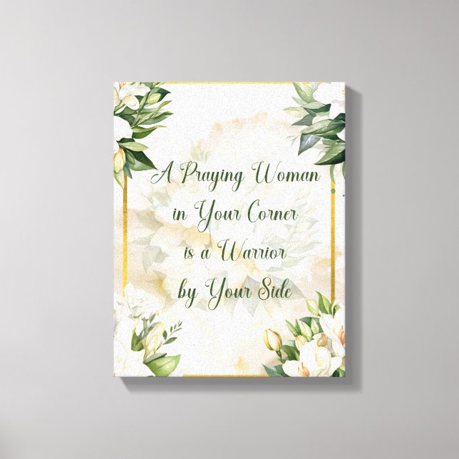 Lienzo Una mujer rezando (crema) (Anverso)