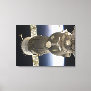 Lienzo Una nave espacial de Soyuz backdropped por la