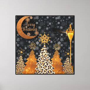 Lienzo Una Navidad Salvaje y Glamurosa de Leopardo