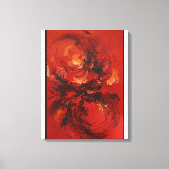 Lienzo Una obra maestra abstracta, "Remolinos rojos" (Anverso)