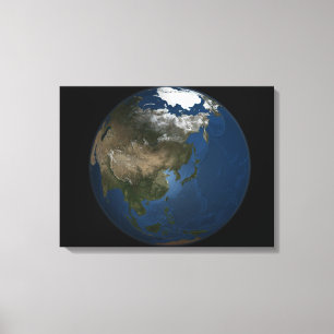 Lienzo Una opinión global sobre Asia con hielo marino