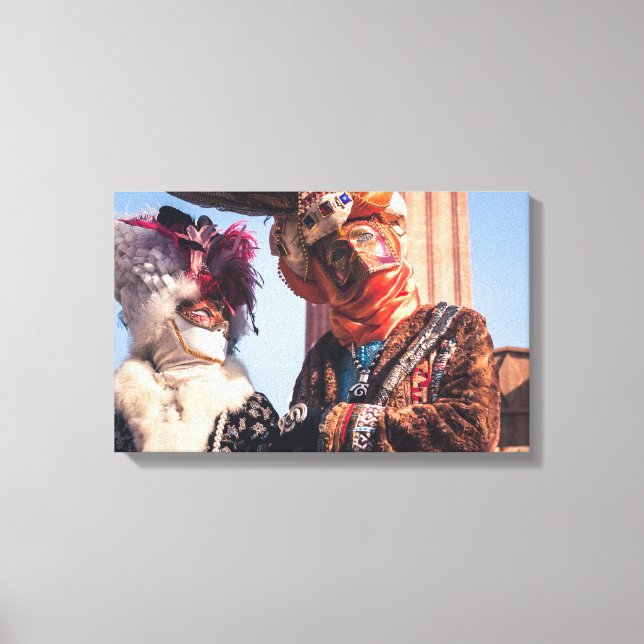 Lienzo Una pareja en el carnaval de Venecia (Anverso)