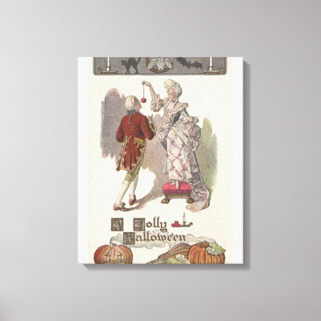 Lienzo Una pareja vestida de la restauración de Halloween (Anverso)