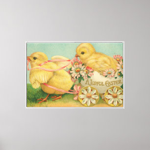 Lienzo "Una Pascua Alegre" Tarjeta Postal VIntage, ca. 19