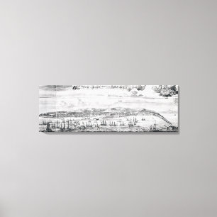 Lienzo Una perspectiva de la ciudad del puente en