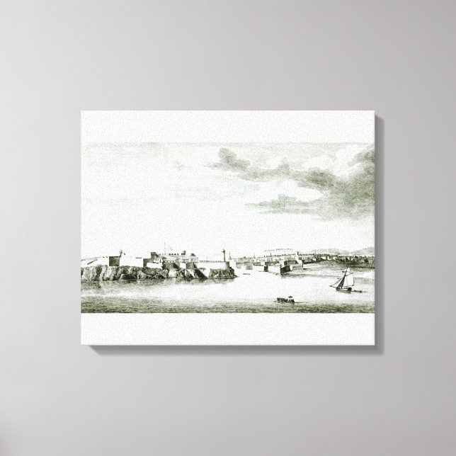 Lienzo Una perspectiva del Castillo Moro y la ciudad de (Anverso)