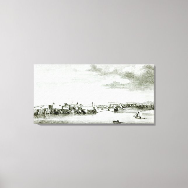 Lienzo Una perspectiva del Castillo Moro y la ciudad de (Anverso)