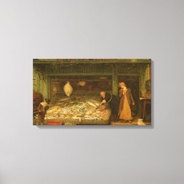 Lienzo Una pescadería de Frederick Walker (Anverso)