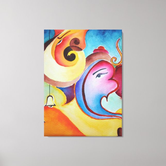 Lienzo Una pintura abstracta de Ganesha (Anverso)