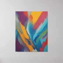 una pintura colorida de un arco iris