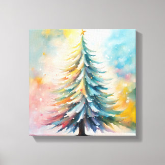 Lienzo una pintura de un árbol de navidad