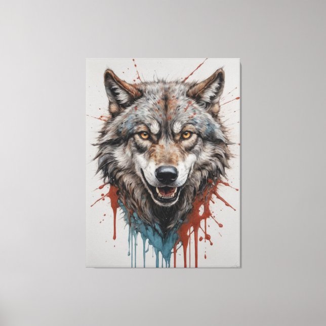 Lienzo una pintura de un lobo (Anverso)