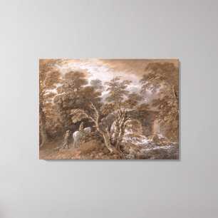 Lienzo Una piscina del arbolado con las rocas y las