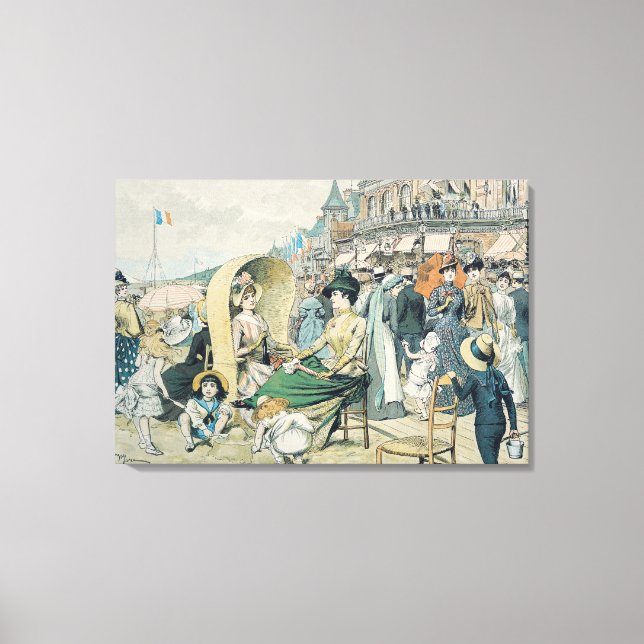 Lienzo Una Playa Elegante, 1887 (Anverso)