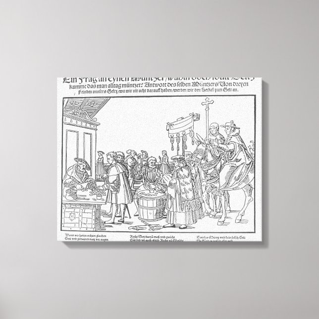 Lienzo Una pregunta a un fabricante de objetos, c.1500 (Anverso)