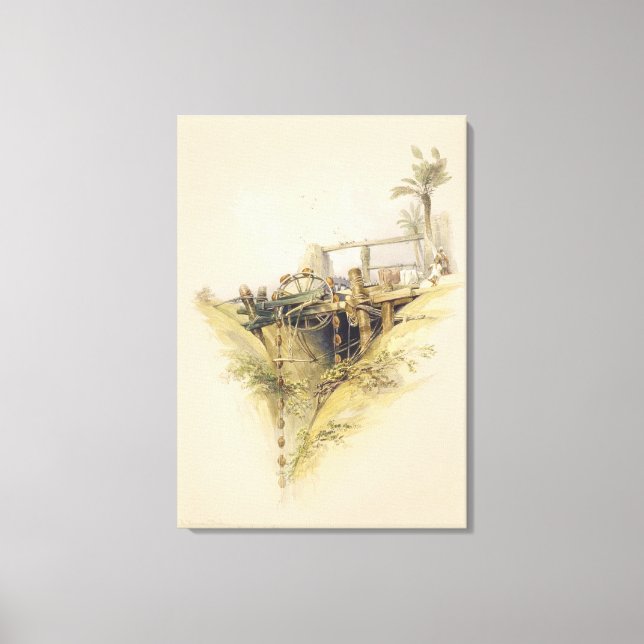 Lienzo Una rueda de agua persa, utilizada para obtener ag (Anverso)