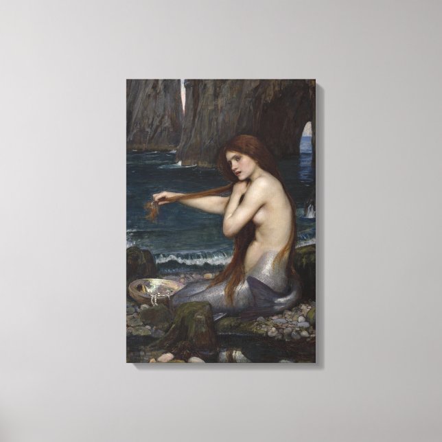 Lienzo Una sirena de John William Waterhouse (Anverso)
