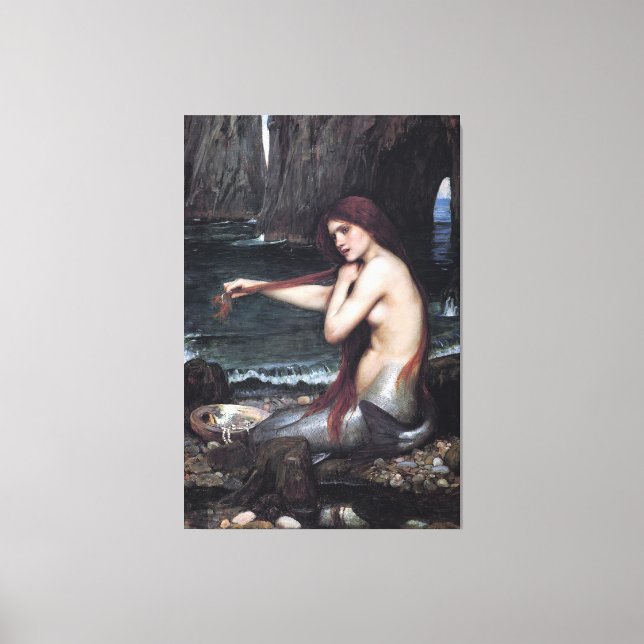 Lienzo Una Sirena John William Waterhouse Mithological (Anverso)