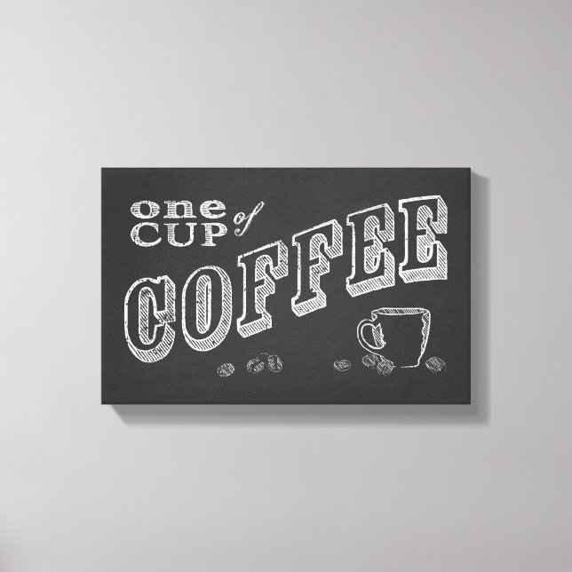 Lienzo una taza de café CHALK ART (Anverso)