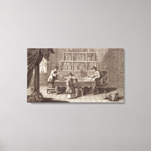 Lienzo Una tienda china de la caligrafía, de una cuenta