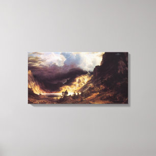 Lienzo Una tormenta en las montañas Rock, el Bierstadt Al