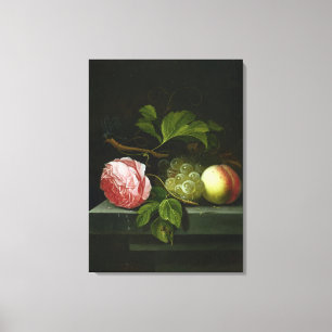 Lienzo Una vida inmóvil con un color de rosa, las uvas y