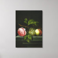 Una vida quieta con un Rosa, uvas y yegua