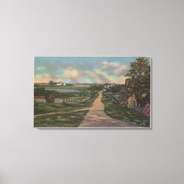 Lienzo Una vieja vista de las calles de Cape Cod (Anverso)