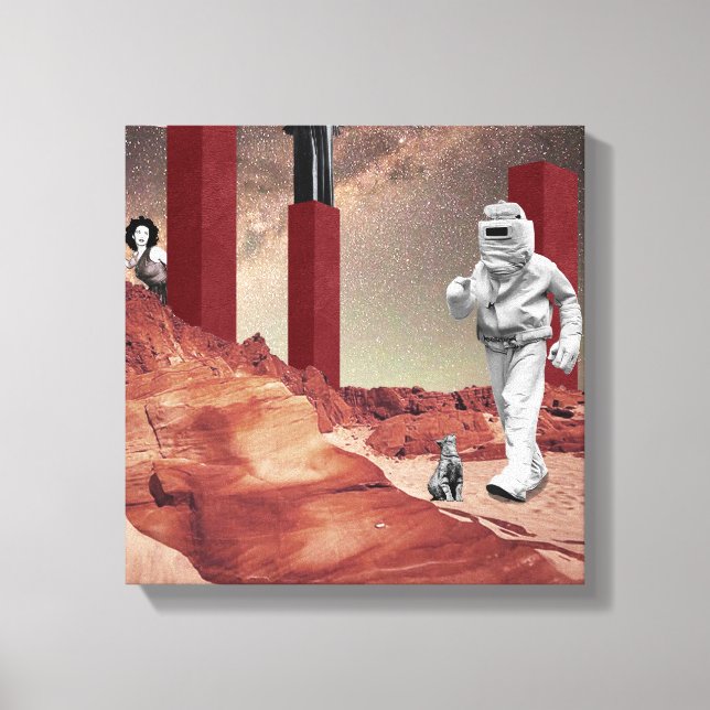 Lienzo Una visita a Marte (Anverso)