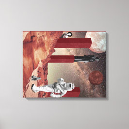 Lienzo Una visita a Marte