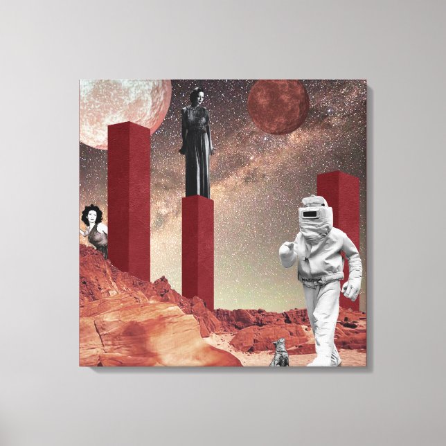 Lienzo Una visita a Marte (Anverso)