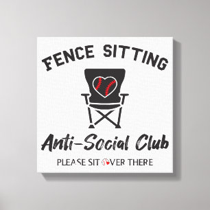 Lienzo Unas vallas divertidas sentadas anti club social B