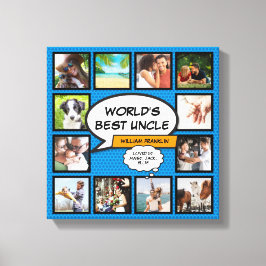 Lienzo Uncle Fun Guay Comic Book Blue Collage de fotos