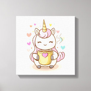 Lienzo Unicornio Amante del Café (1)