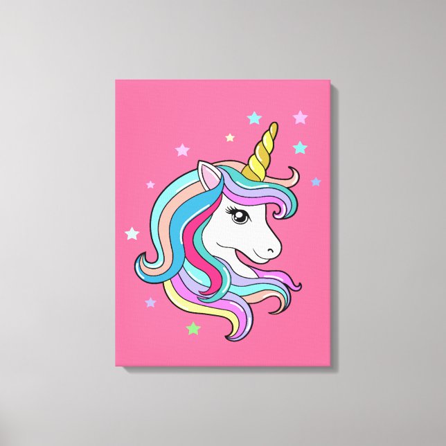 Lienzo Unicornio colorido (Anverso)