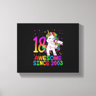 Lienzo Unicornio de 18 años haciendo flossing para chica