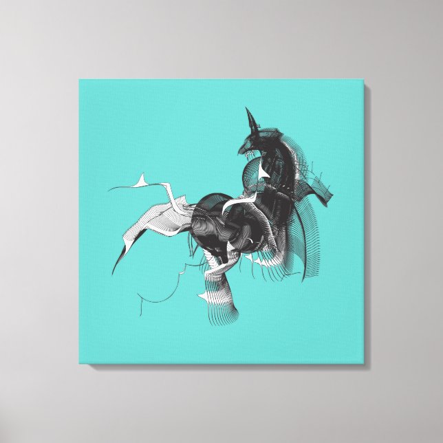 Lienzo Unicornio digital (Anverso)