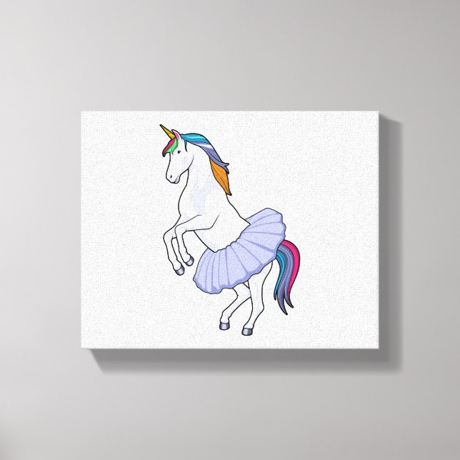 Lienzo Unicornio en ballet con falda (Anverso)