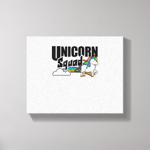 Lienzo Unicornio escuadrón arcoíris engorda graciosa cami