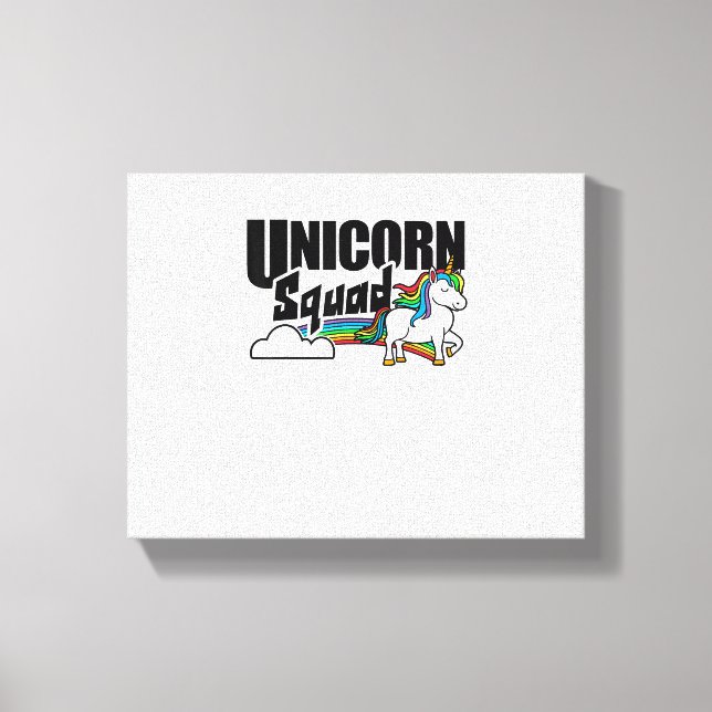 Lienzo Unicornio escuadrón arcoíris engorda graciosa cami (Anverso)