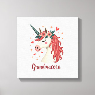 Lienzo Unicornio Floral Cumpleaños Abuelita Vintage Grand