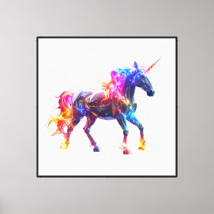Lienzo Unicornio Lindo Brillante Colorido
