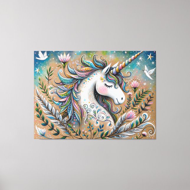 Lienzo Unicornio mágico (Anverso)
