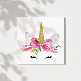 Lienzo Unicornio, unicornio mágico, guardería Chica, rosa