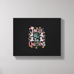 Lienzo Unicornios de Navidad Jingle All The Unicorns Squa
