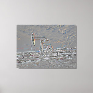 Lienzo Unidad de bombeo del pozo de petróleo (bomba Jack