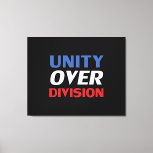 Lienzo Unidad sobre división - rojo, blanco, azul, negro